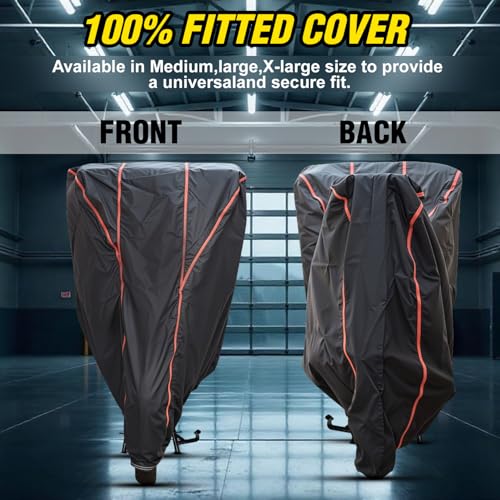 Image of Two Wheelers Bike Body Cover Compatible for KTM 200 Duke, UV Resistant, Dustproof, Triple Stitched, Elastic Bottom, Red Piping Motorcycle Cover (Black, Pack of 1)