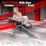 Bigzzia Ab Machine, Adjustable Ab Workout Bench Core Abdomen Trainer for Stomach Workout, 5-in-1 Crunch Machine Exercise Equipment for Home Gym - Sit UP, Push UP, Leg Press, Glider, Roman Chair, 330lbs Capacity - Image 2