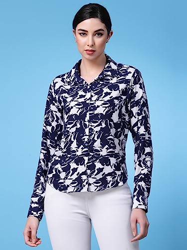 Image of OOMPH! Women's Cotton Regular Fit Floral Button Down Shirt