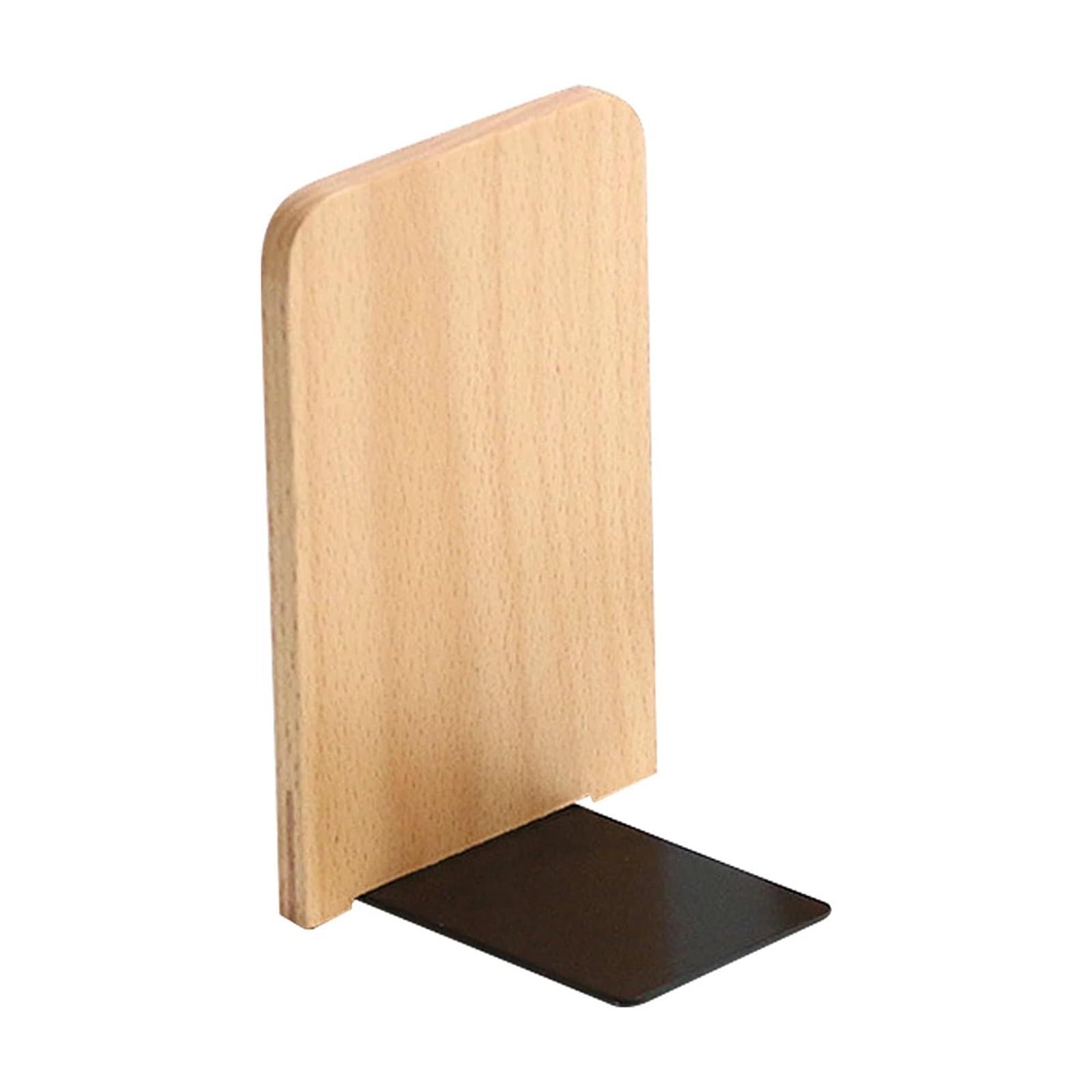 Bookends Household Shelf Book End Holder Stand Study Room Bedroom Bookshelf Bookends Anti Tip-over Bookracks Festival Round(Natural Square)