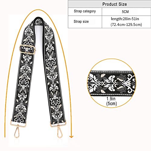 Image of Purse Strap 1.97 inch Wide Replacement Crossbody Strap Handbag Guitar Strap Purse Shoulder Strap Adjustable