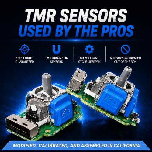 Image of ZeroStick Pro Custom TMR Hall Effect Joystick Module Compatible with PS5 DualSense Edge TMR Drift Free Magnetic Stick Replacement 1X High Precision Long Life Design (2 Pack Blue)