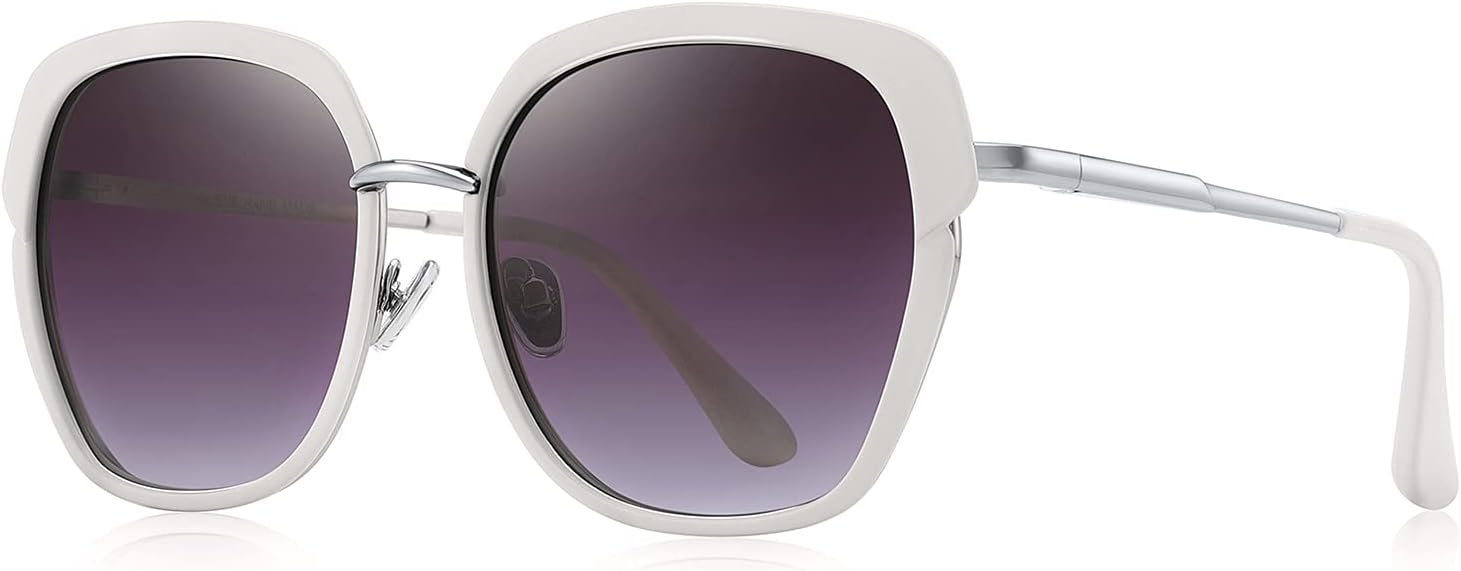 Vintage Oversized Shield Frame Women's Polarized Sunglasses Holiday Sunglasses for Women with Gift Box O6371