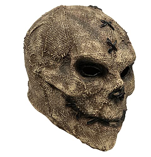 LOTIKS Full Head Latex Skull Mask, Skeleton Mask for Men WomenHalloween Scarecrow Masks Horror Scary Helmet Skull Cosplay Costumes Party Props Teens Scare Ghost Costume Garden Decor