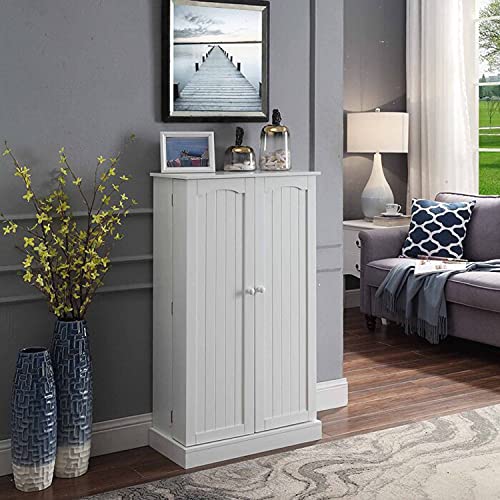 Function Home 41" Kitchen Storage Cabinet, Pantry Cabinet With Doors And Adjustable Shelves For Kitchen, Living Room And Dinning Room In White #TOP4