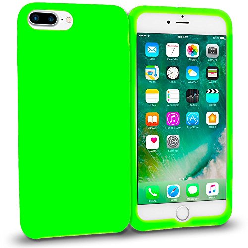 iKiKin Housse de protection en caoutchouc souple en silicone et en caoutchouc souplePour Apple iPhone 7 Plus (Néon vert)