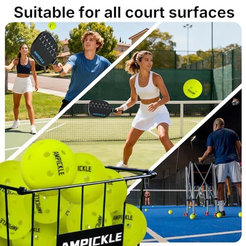 Image of Pickleball Balls，Withstands up to 1000 impacts， Crack-Resistant，40 Holes Outdoor Pickle Balls Set USAPA Official Standard，Pickle Ball for Tournament Play，3 Pack /6Pack /12Pack (3 Count)