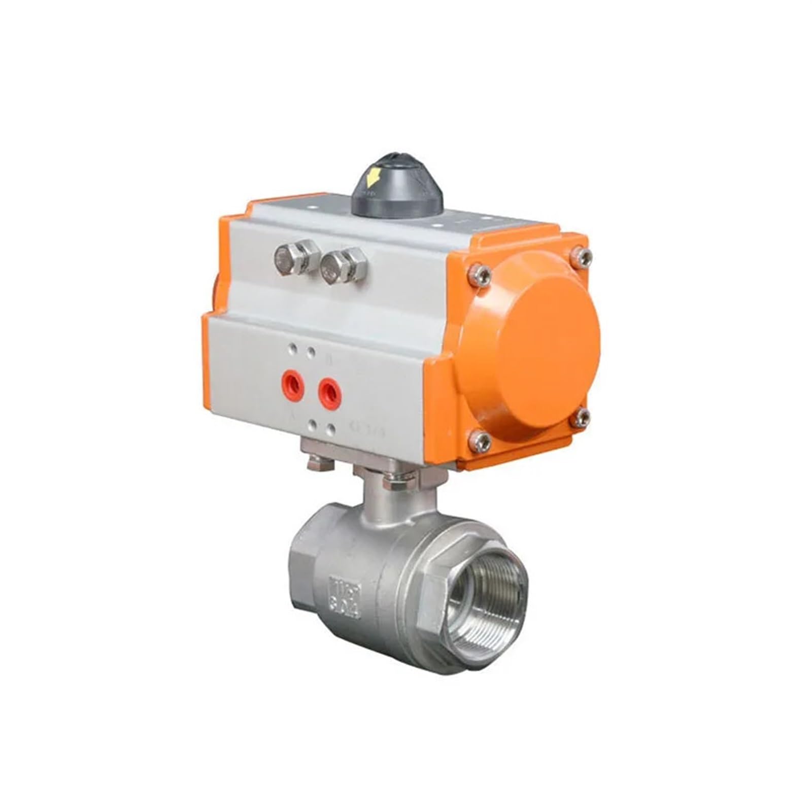 Kkhcmzpi One Color Dn08 Two Piece High Platform Pneumatic Ball Valve 304 Stainless Steel Double Acting Cylinder Pneumatic Ball Valve