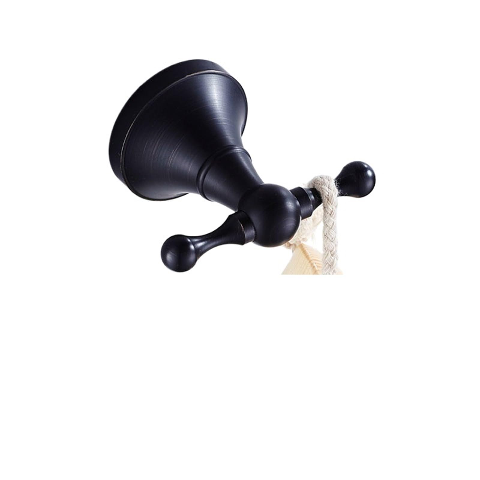 Mohuied Black Brass Robe Hooks White Bathroom Hardware Accessories Brass Double Robe Hooks Wall Mounted Towel,Cloths,,Gold,Antique For Hanging Coat Robe Keys Clothes Bags(Black)
