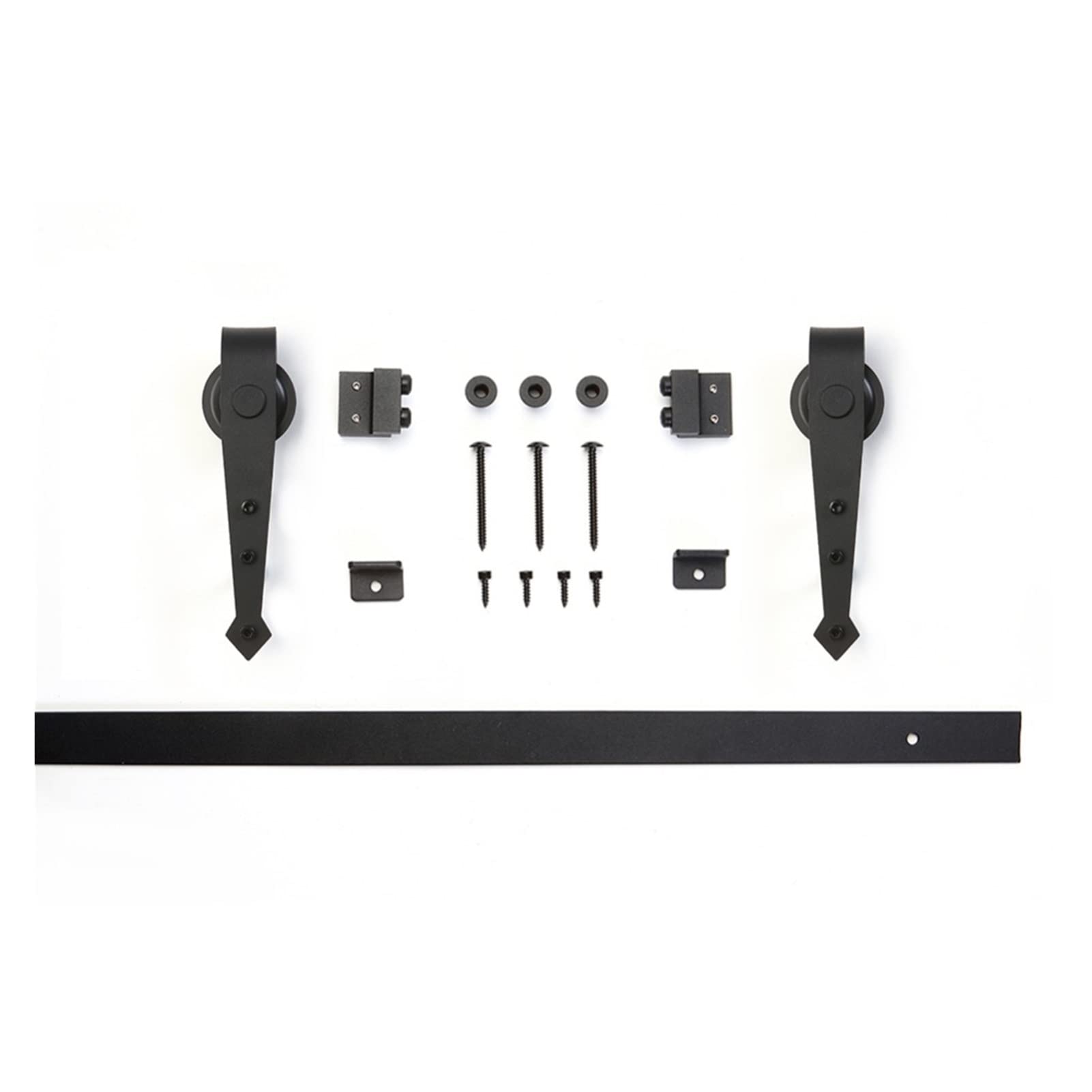 3. FT Black Carbon Steel Real Mini Flat Track Barn Door Hardware for Kitchen Bathroom Cabinet,Smooth Gliding