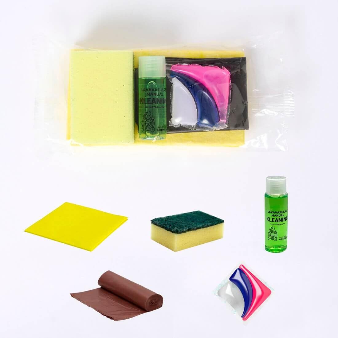 Kit de Limpieza de Cocina amenities para apartamentos turísticos, campings, casa rural | Cantidad: 50 Kits. (KC-17)