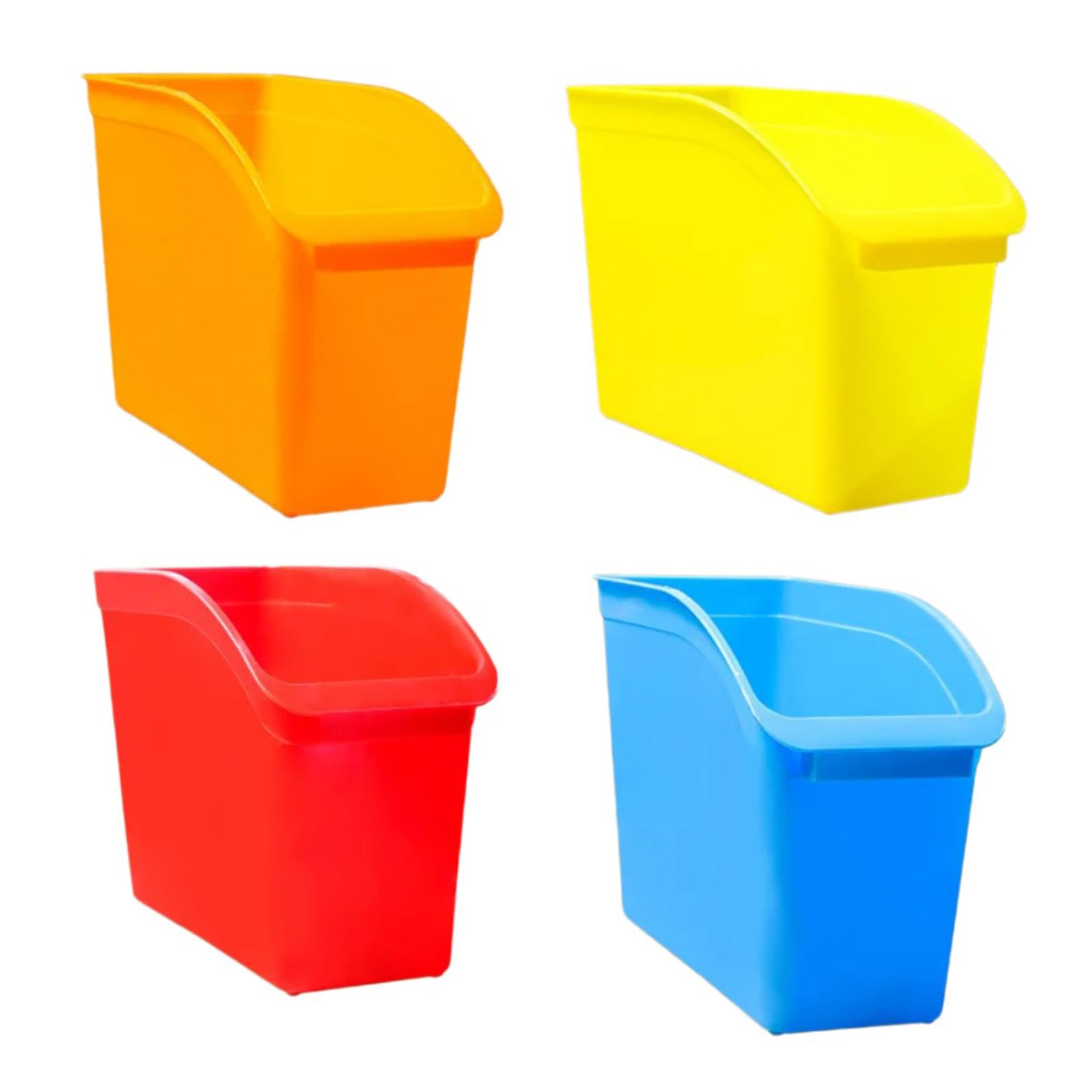 Hsioluted Red Yellow Blue An 4Pcs Magazine File Holder Document Storage Box Desk Folder Organizers Space Saving, For School File Sorting Tool