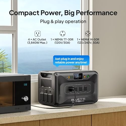 Image of BLUETTI Apex 300 Solar Generator with 3 200W Solar Panels, 2764.8Wh LFP Battery Backup with 6 3840W AC Outlets (7680W Surge), 120V /240V Dual Voltage, Ideal for Camping and Off-Grid Living