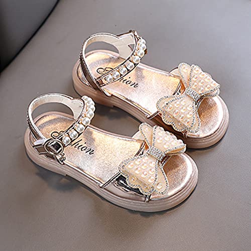 Girls Sandals Girls Summer Princess Shiny Pearl Bow Knot Shoes for Kids Children Girl Sandals Size 4 Big Girls3