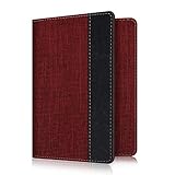 Fintie Passport Holder Travel Wallet RFID Blocking PU Leather Card Case Cover, Denim Burgundy