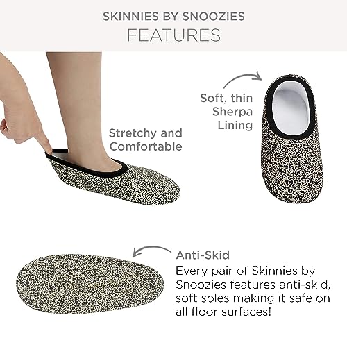 Image of Snoozies Skinnies Butterflies Bees slipper socks for Women Sherpa Lining Soft Non Slip and Foldable