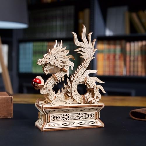 UGEARS Wood Dragon Puzzle 3D - Model Building Kits for Adults - Chinese 3D Dragon Wooden Puzzle Hobbies for Men - Wooden Models for Adults to Build - Image 9
