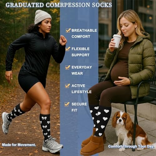 Image of Sooverki Compression Socks for Women and Men Circulation (3 /4 Pairs) is Best Support for Running Athletic Cycling Hiking