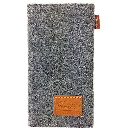 Preisvergleich Produktbild Venetto Filz Portemonnaie Geldbörse Geldbeutel Brieftasche Damen Herren Damenbörse Damengeldbörse Herrenbörse Geldtasche Visitenkarten Etui (Grau)