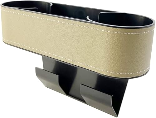 Portavasos para organizador de espacio de asiento de automóvil, soportes multifuncionales para bebidas con cubierta de piel sintética, inserto