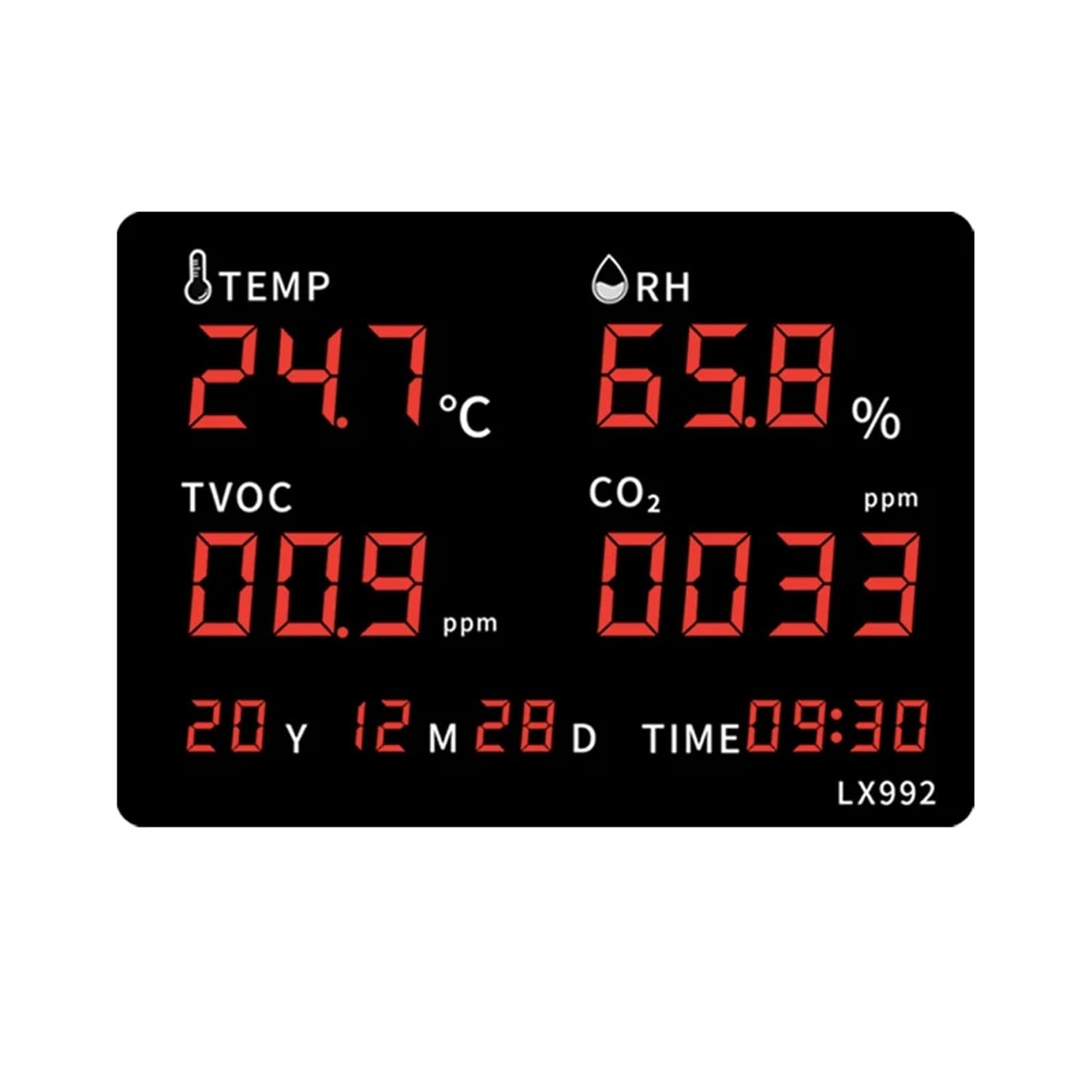 Termometro Digitale A LED For Interni Ed Esterni, Igrometro, Misuratore Di Umidità, Temperatura, Ufficio Domestico, Con Sonda E Visualizzazione Del'ora Preciso Veloce Monitoraggio In Tempo Reale