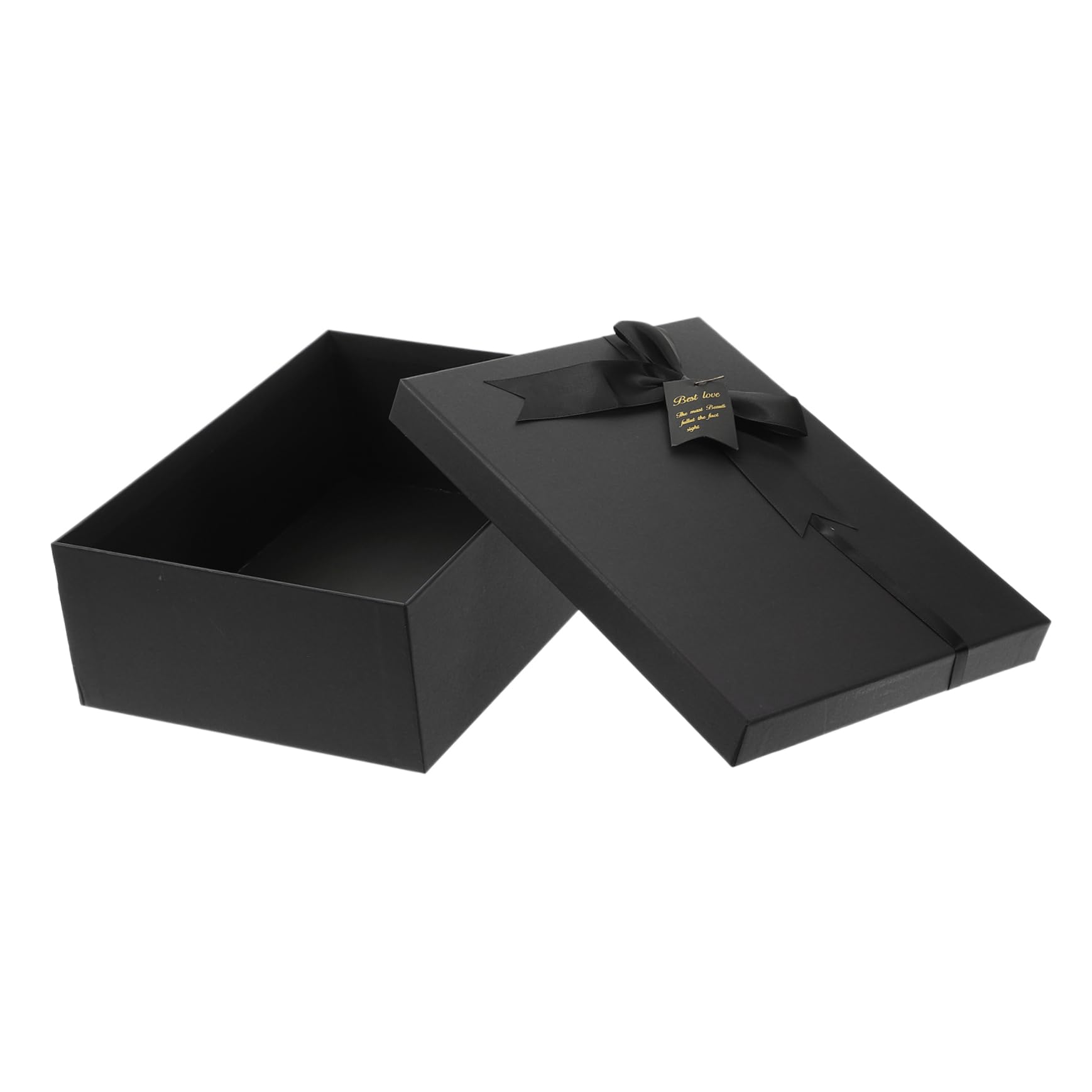 PACKOVE 2 Stück Geschenkbox Brautjungfer klein Verpackung Hochzeit wickeln Papierschachteln Präsentieren Sie Kisten dekorative Kästen mit Deckel Schmuckschatullen zum Verkauf Schwarz