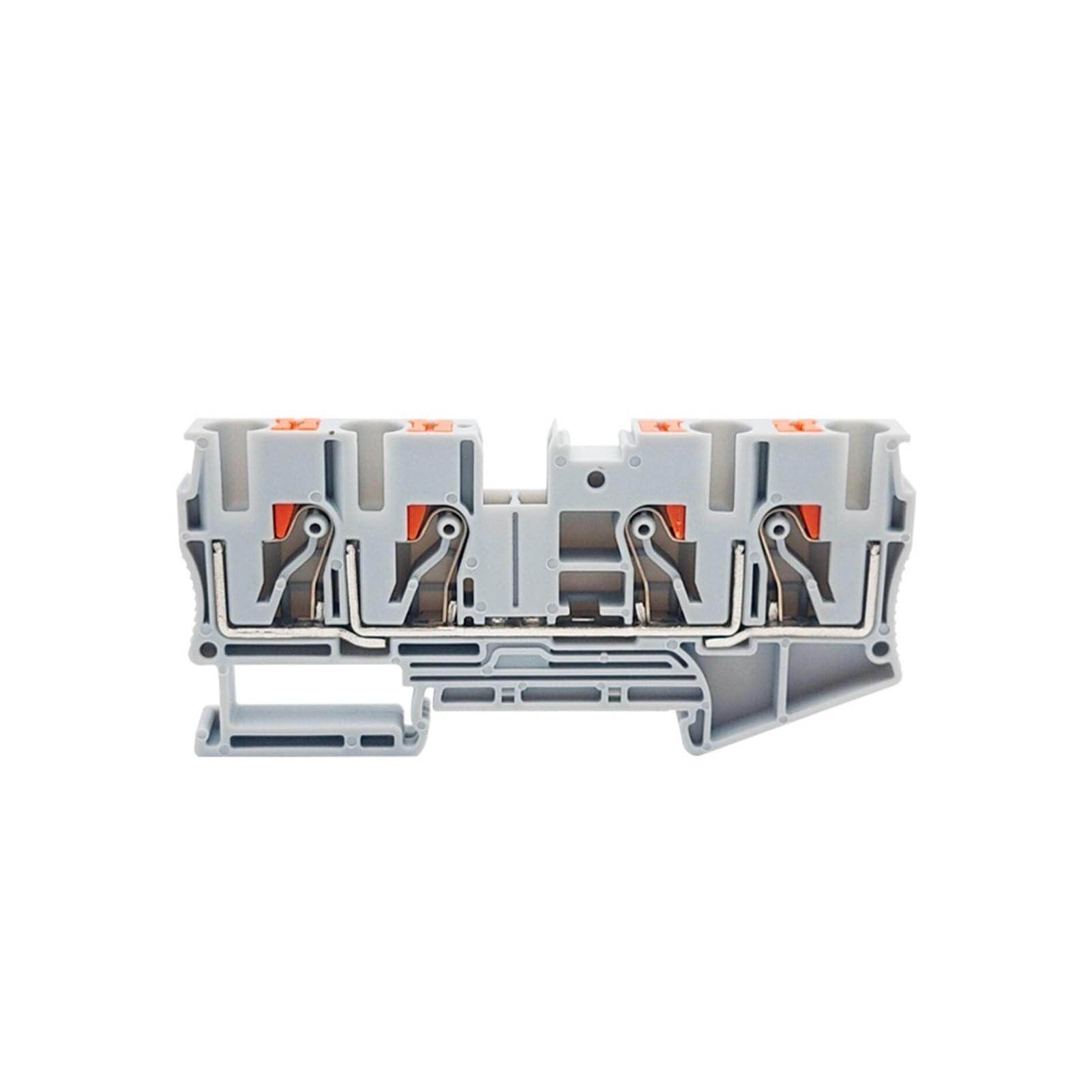 Morsettiera push-in da 10 pezzi PT6-QU Cavo elettrico da 6 mm² Collegare il connettore di cablaggio su guida Din 4 fili(PT6-QU GRAY)