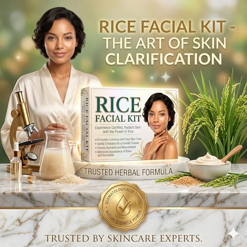 Image of Rice Facial Kit for Luminous & Clear Skin Tone | Gently Exfoliates, Nourishes & Minimizes Appearance of Pores and Blemishes | Complete Skincare Set