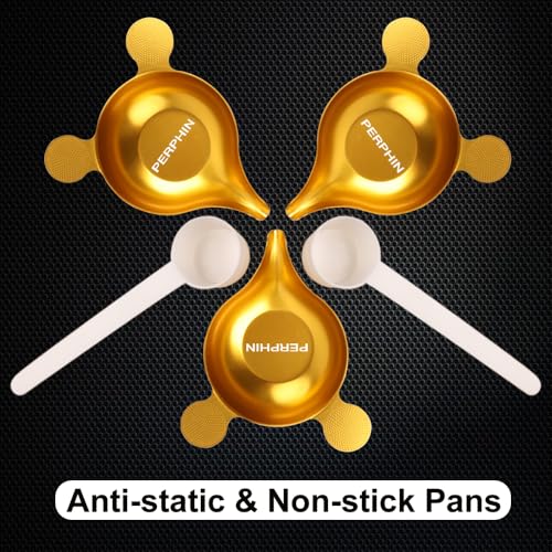metal powder pan with scoop deeper design non-stick and pour easily metal weighing boats for supplement lab spice medication use with electronic scalespowder dispensers