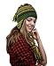 NYFASHION101 Handmade Multicolor Knit Nepal Ear Flaps Wool Fleece Lined Winter Hat, Olive