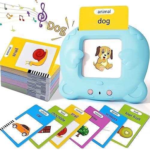 Talking Flash Cards for Toddlers 2-6 Years, HGH 224 Sight Words Kids Flash Cards with Music Montessori Toys Autism Sensory Toys Educational Travel Toys Gifts for 1 2 3 4 5 Year Old Boys and Girls