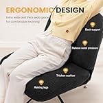 Criss Cross Chair no Wheels, Swivel Accent Chairs, Velvet Armless Wide Office Chair, Lazy Upholstered Cross Legged Sofa for Home, Living Room, Bedroom,Black - Image 4