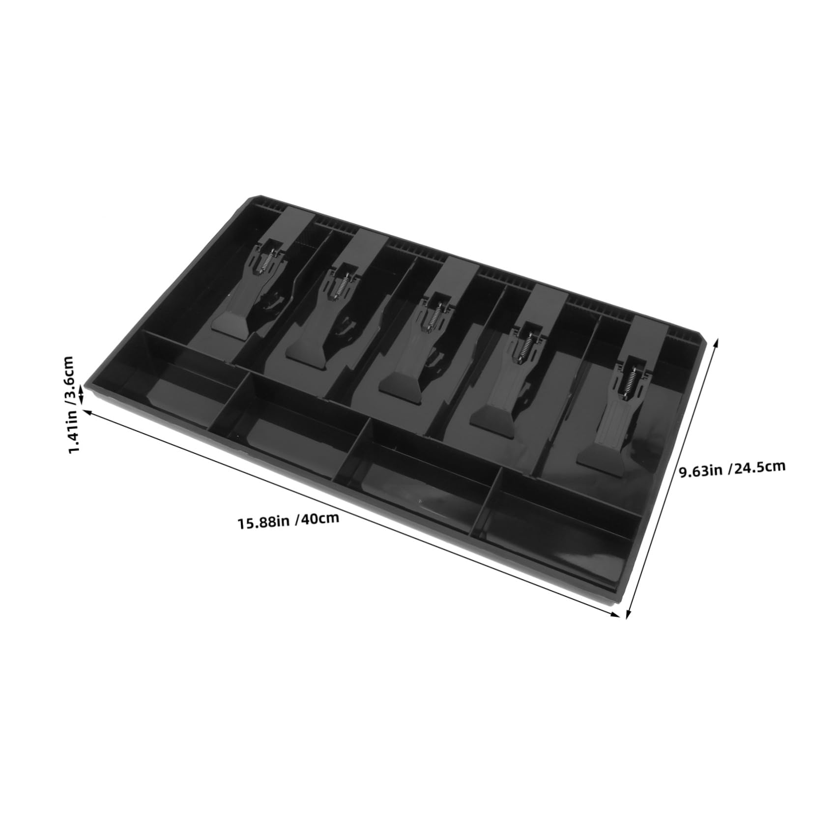 2 Pezzi Vassoio in Resistente Cassetto Porta Contanti con Scomparti per Cassa Organizzatore per Banconote e Monete per Negozi e Uffici
