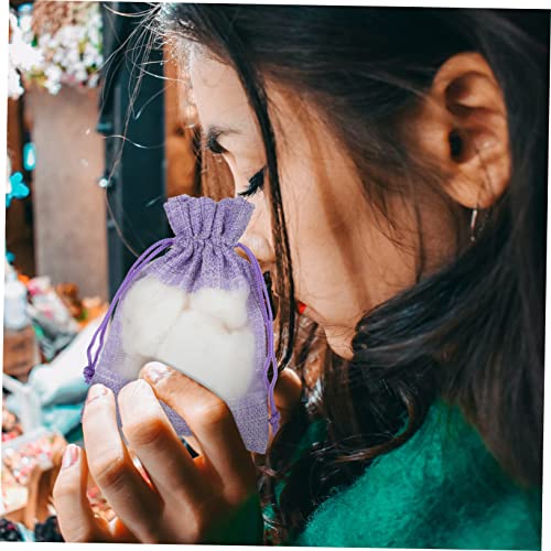 10 bolsas de saquito vacío lavanda para decoración miniatura 4