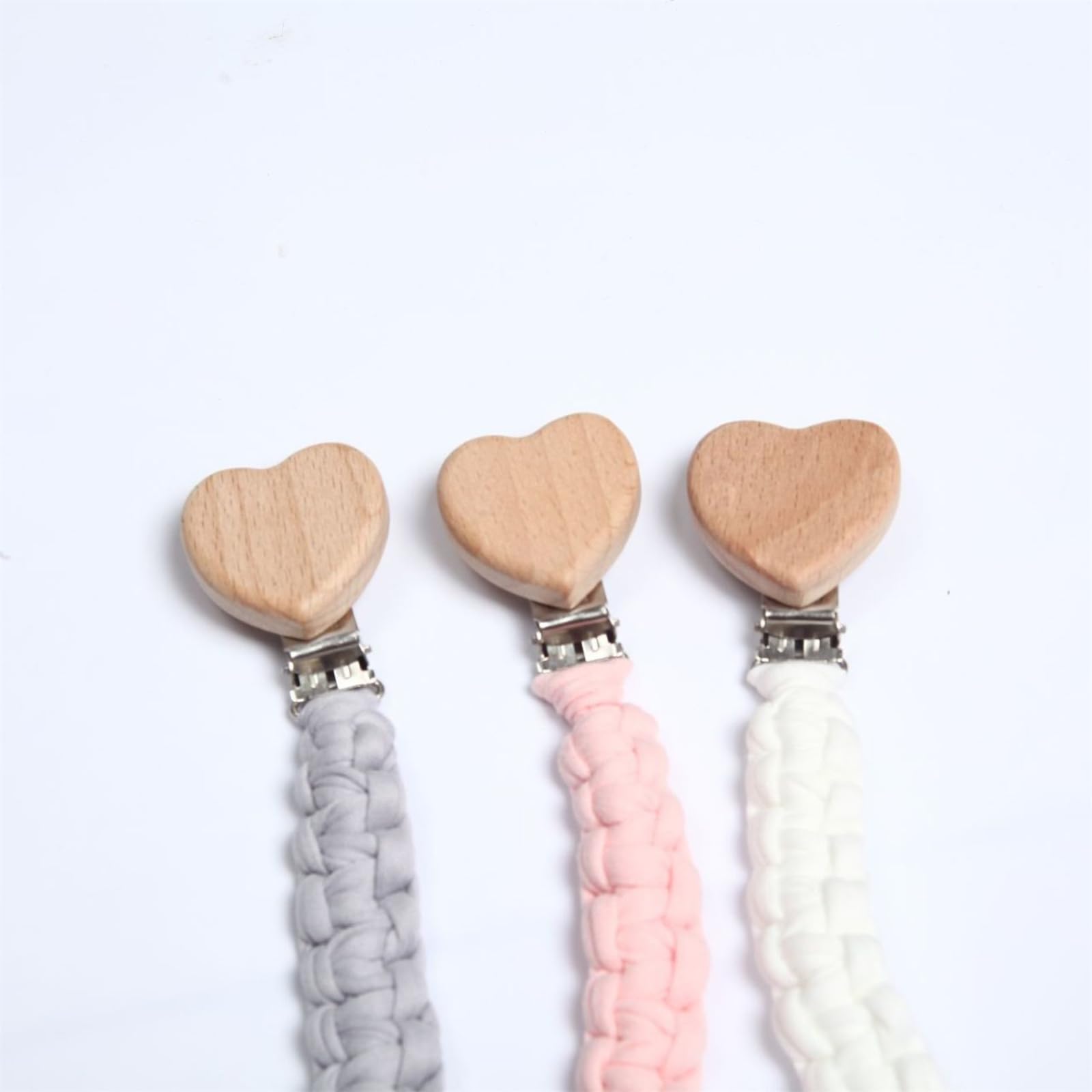 3 cadenas para chupete para bebé, unisex, con clip de plástico, cinta para chupete, tela para babero, pañuelo triangular, tetina, chupete