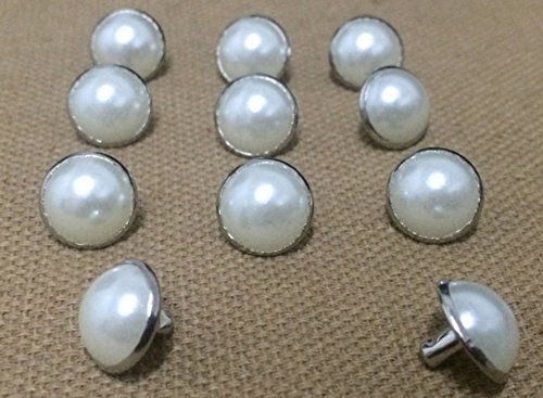 100Set (10.5Mm) Acrylic White Pearl Rivet Snap Button Decoration Dome Dp082 #TOP1