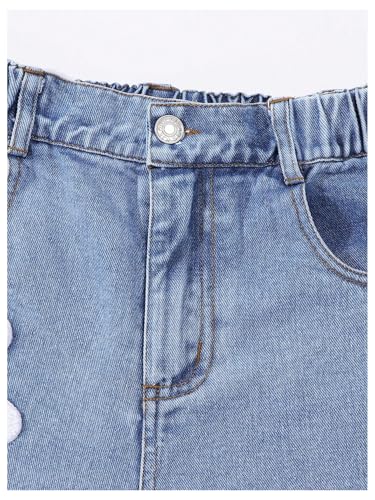 Verdusa Girl's Floral Jeans Boho Wide Straight Leg Denim Pants with Pockets3