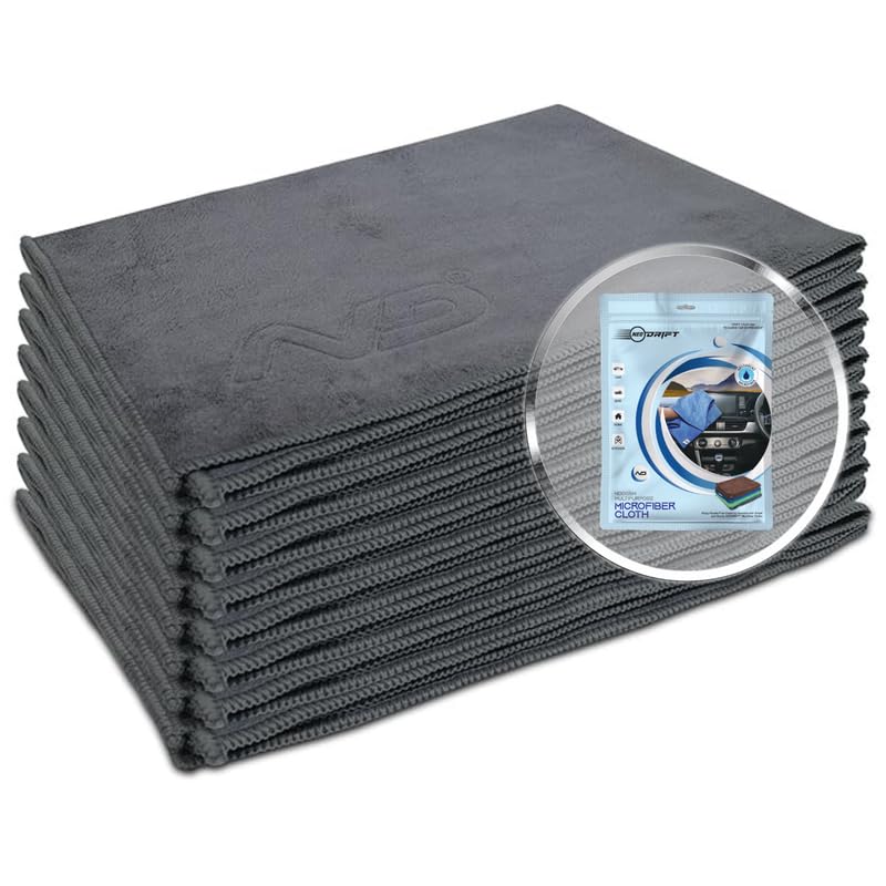 Image of Neodrift '400 GSM' Microfiber Cloth (Size - 40X60 Cm)(Set of 8 PC)(Colour - Gray)(Ultra Soft Cleaning Cloth for Car, Bike - Polishing, Detailing, Highly Absorbent)