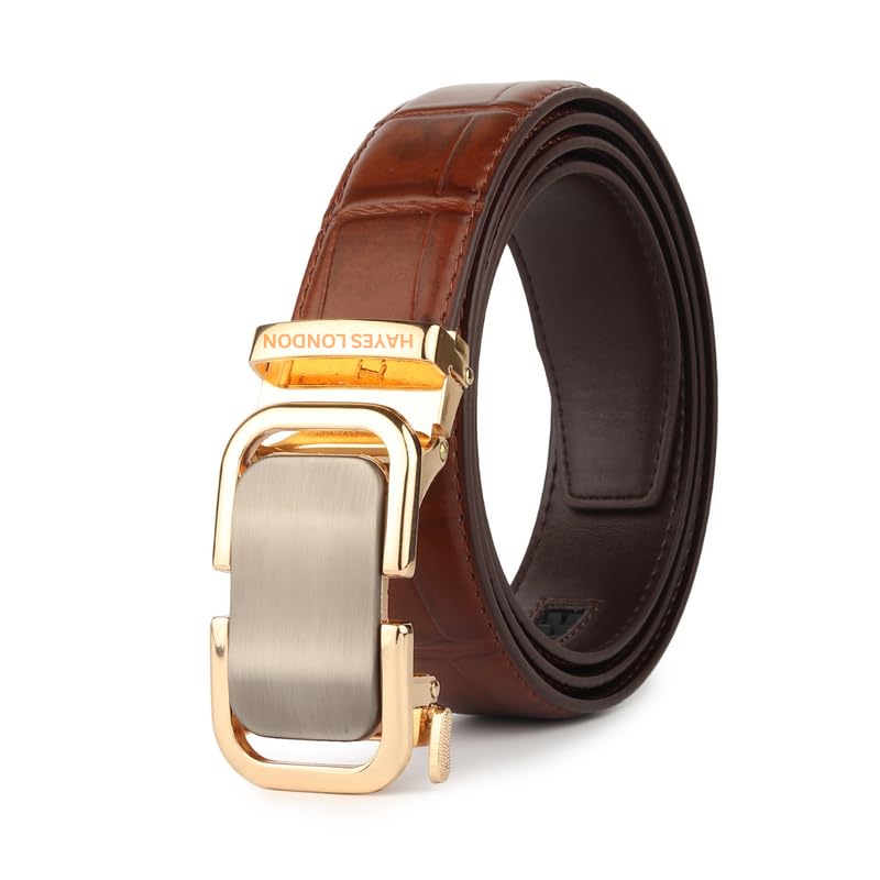 HAYES LONDON Genuine Leather Belt for Men with Auto Lock Ratchet Buckle | No Hole Micro Adjustable Slide Lock Belt | Premi... - Review, Price and Buying Guide