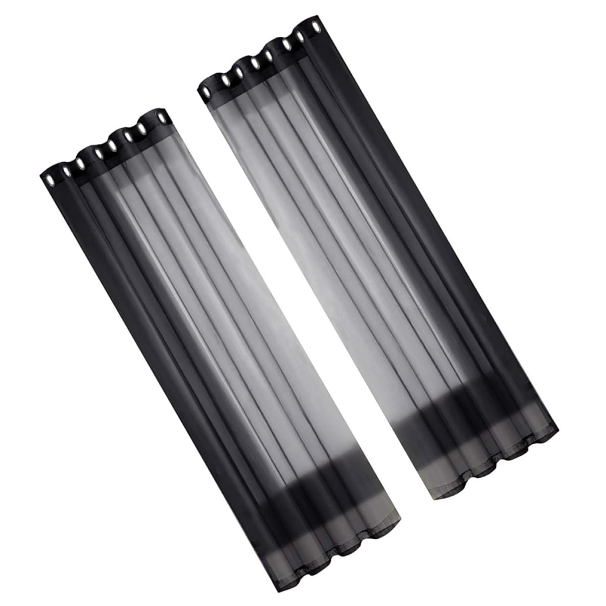 Rideaux imperméables noirs lot de 2 panneaux filtrant la lumière SECFOU pour terrasse et chambre