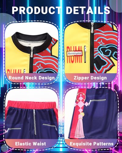 Demon Cosplay Hunters Costume Kids 3-14 Years Girls Pop Singer Costume, Toddler Halloween Costumes3