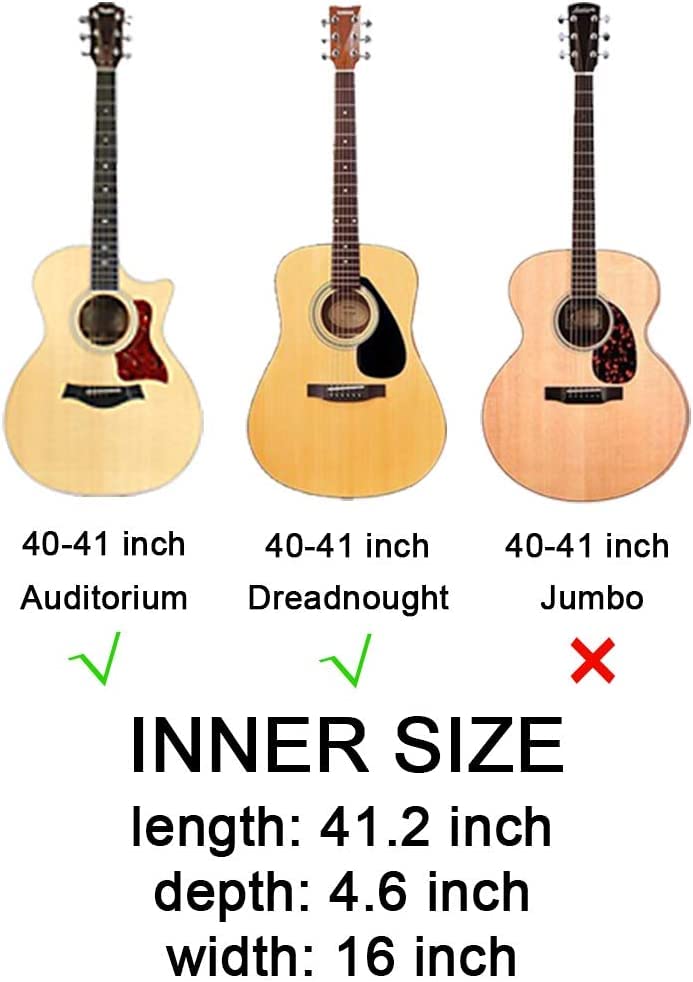 Image of Acoustic Guitar Bag for 41 Inch Guitar | Waterproof Gig Bag with 0.5 Inch Thick Sponge Padding | Durable & Stylish Soft Guitar Case