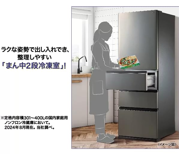 Amazon | アクア 冷蔵庫 362L 右開き 4ドア 幅60cm 真ん中冷凍室 LED庫