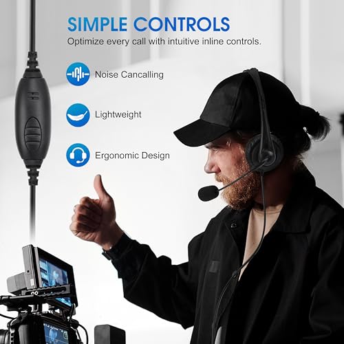 Auriculares Walkie Talkie SAMCOM HSK01 con micro boom negro de un solo lado 2