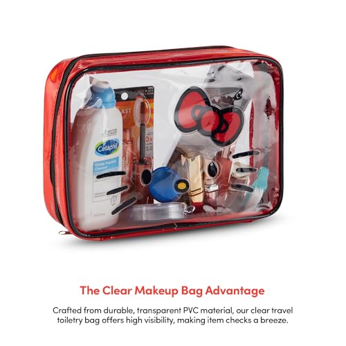 Hello Kitty Cosmetic Case Set - Girls, Boys, Teens, Adults - Officially Licensed Hello Kitty Travel Cosmetic Case 3 Piece Set (Red)4