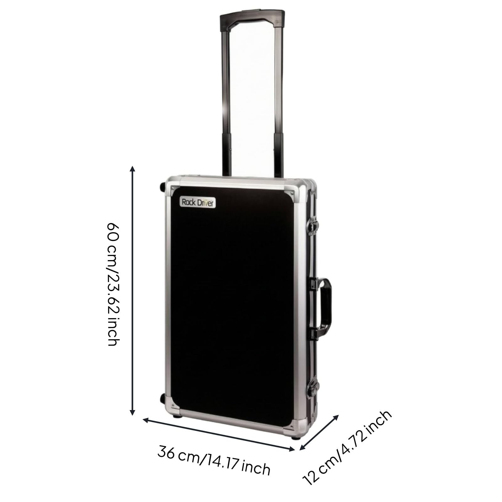TISHITA Musiker Pedal Case Effektkoffer Pedalboard Koffer Transportkoffer mit Metallrahmen Verstärkten Ecken Gepolstertem Innenraum Teleskopgriff Rollen für Konzerte Proben Aufnahmen