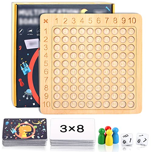 Tabla de Multiplicación, Juego Madera Tabla de Multiplicar, Tabla Multiplicar Madera, Tablero de Multiplicación de Matemáticas de Madera, Tabla de Multiplicación Montessori para Más de 3 Años Niños