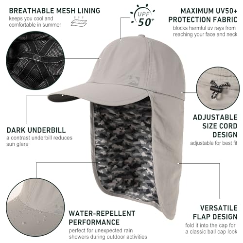 Image of TOP-EX L /XL /XXL UV50+ Waterproof Neck Flap Baseball Sun Cap