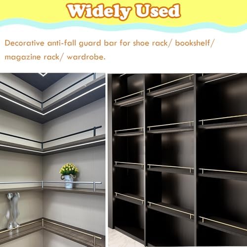 Wooden Cabinet Support Guardrail Fence, Aluminum Shelf Rail Railing 16-36 Inch, Decorative Round Tube Column Barrier (6 Pack, 26in/66cm) - Enhance Your Home Storage Safety