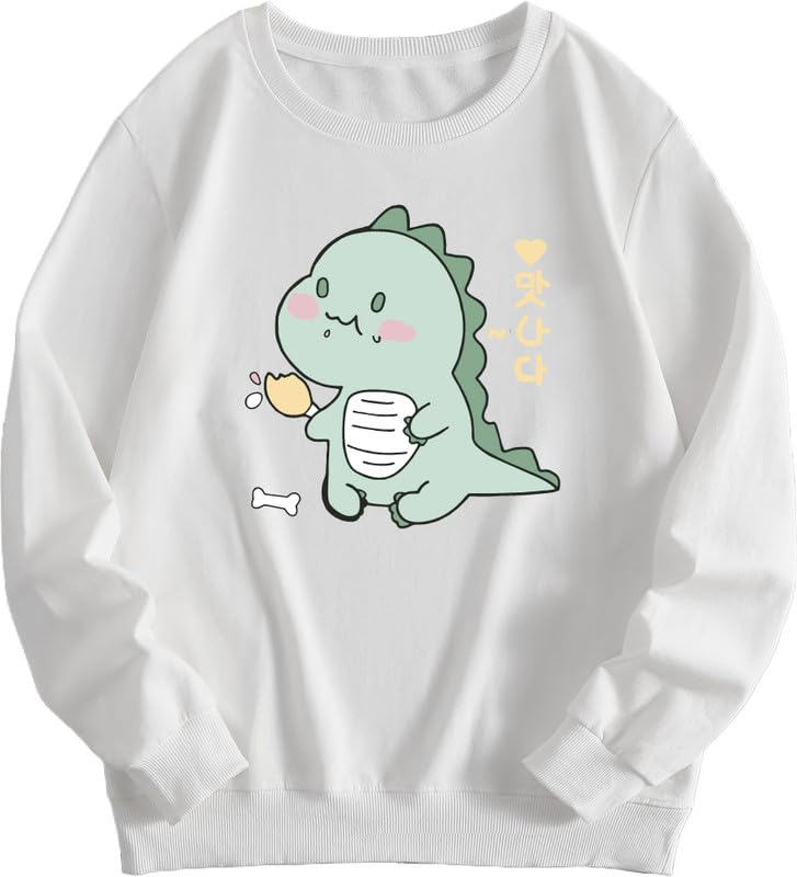 ABSOLUTE DEFENSECute Dinosaur Sweatshirt Hoodie Women Girl Casual Stylish Latest Black Lavender Pink White 399 499 Under